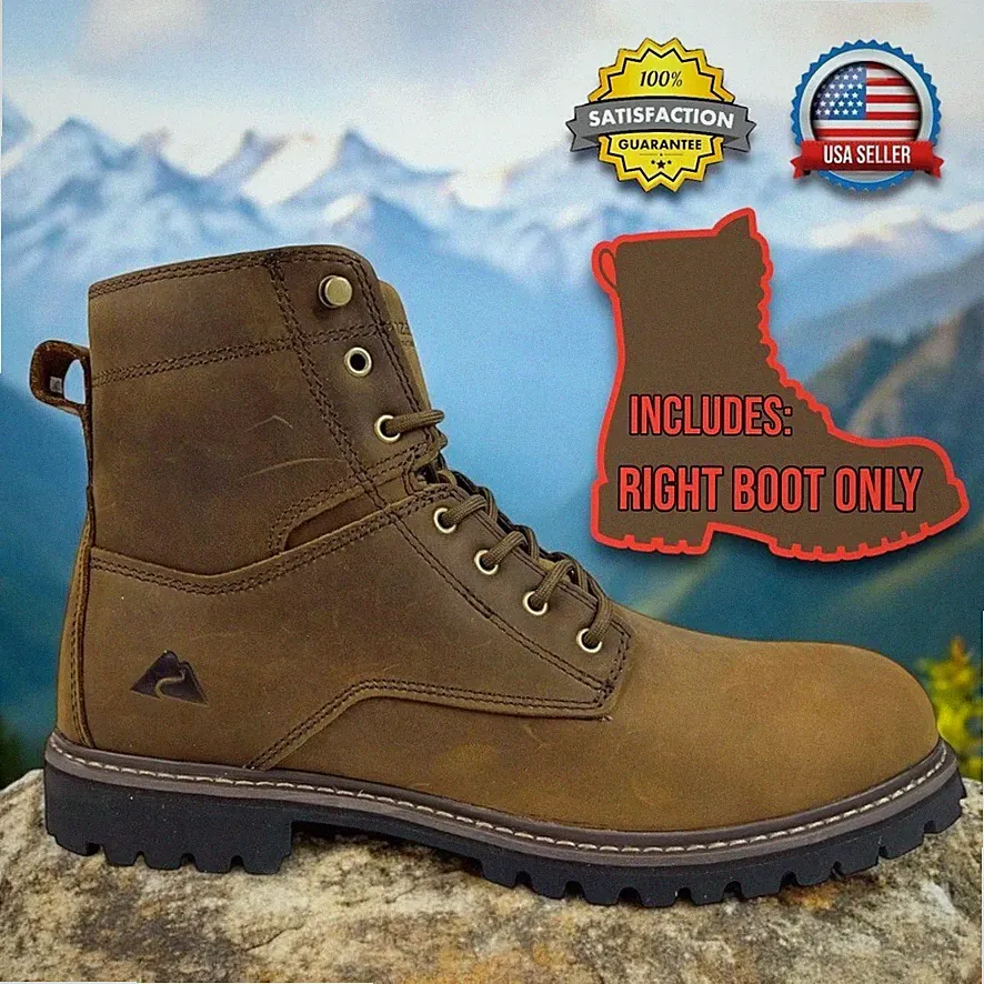 ONE SINGLE RIGHT Mens 11.5 Mountain Boot Genuine Leather Outdoor Amputee NEW